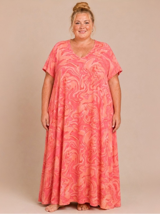 Belle by Kim Gravel Dresses & Skirts - Belle by Kim Gravel Coral Pink Marble Maxi Dress